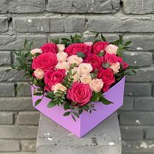 Цветочная композиция из Розы в коробке #REPLACE_PRED# Октябрьском Архангельской области