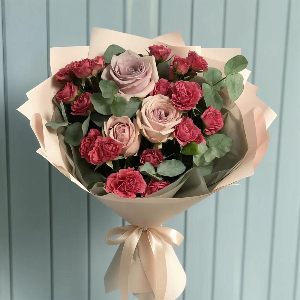 Букет цветов из: Гвоздики и Розы в Октябрьском Архангельской области