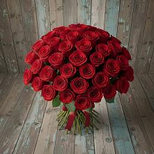 Букет 55 Красных роз Фридом #REPLACE_PRED# Октябрьском Архангельской области