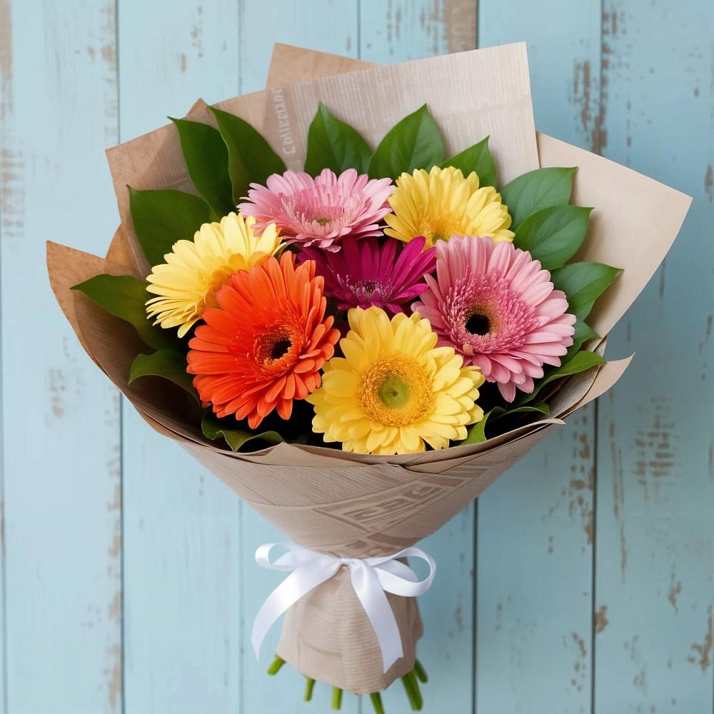 Букет цветов из: Герберы в Октябрьском Архангельской области