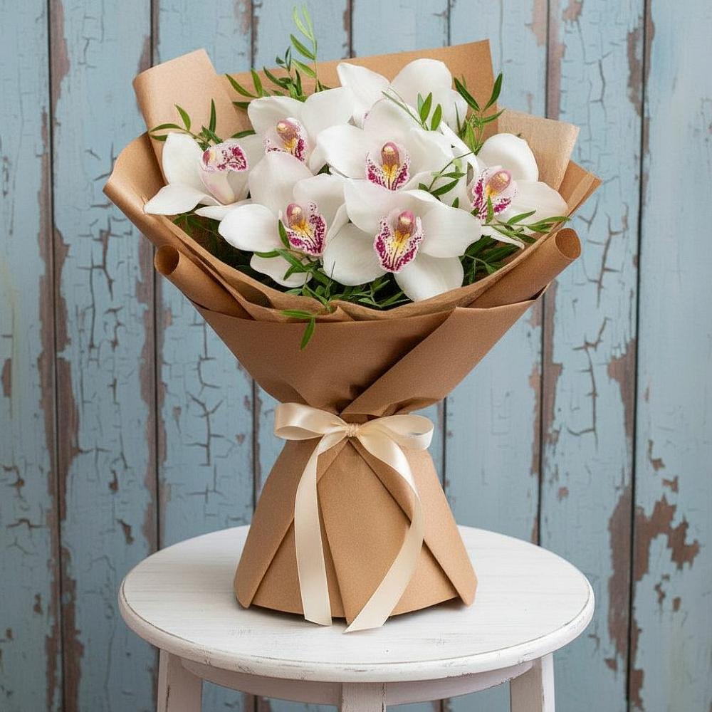 Букет цветов из: Орхидеи и Розы в Октябрьском Архангельской области