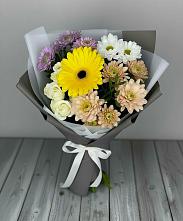Букет цветов из:  Розы, Герберы и Хризантемы #REPLACE_PRED# Октябрьском Архангельской области