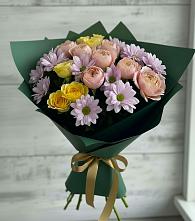 Букет цветов из:  Хризантемы и Розы в Октябрьском Архангельской области