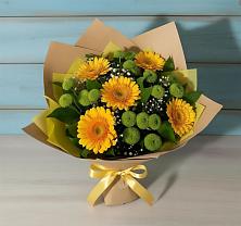 Букет цветов из:  Герберы и Хризантемы #REPLACE_PRED# Октябрьском Архангельской области