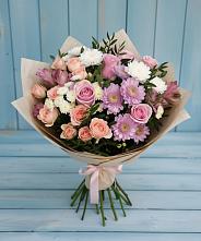 Букет цветов из:  Хризантемы, Розы и Альстромерии #REPLACE_PRED# Октябрьском Архангельской области