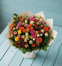 Букет Микс из разноцветных кустовых роз #REPLACE_PRED# Октябрьском Архангельской области